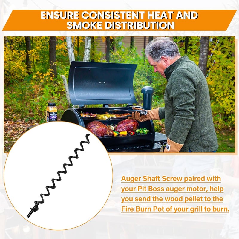 COMVIEE 18 1/4" Auger Shaft Screw Replacement Parts for Pit Boss 700 Series Pellet Grills, Auger Flighting Shaft Kit with Auger Motor Bushing, Replacement Parts Number: 74079, 31893 - Image 5